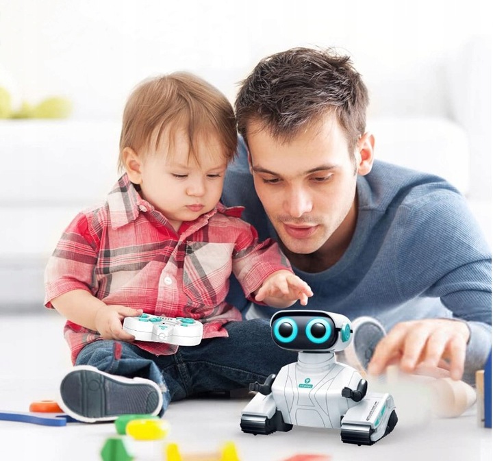 ROBOT INTERAKTYWNY ZDALNIE STEROWANY NA PILOT RC DLA DZIECI DŹWIĘK LED