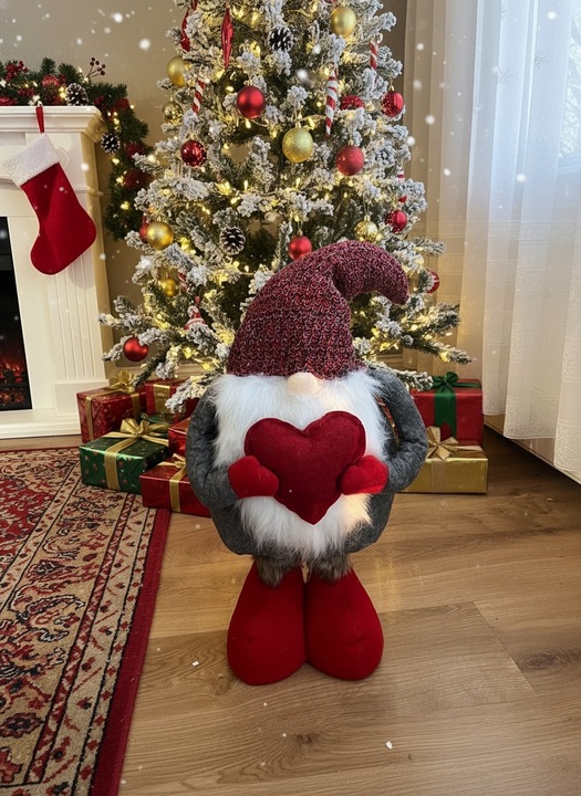 SKRZAT ŚWIĄTECZNY TELESKOPOWY KRASNAL GNOM REGULOWANE NOGI DUŻY XXL 115 CM