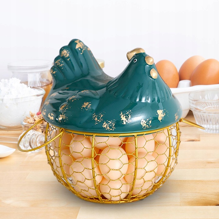 Kosz na jajka Metalowy pojemnik na jajka kurze Spiżarnia o dużej pojemności
