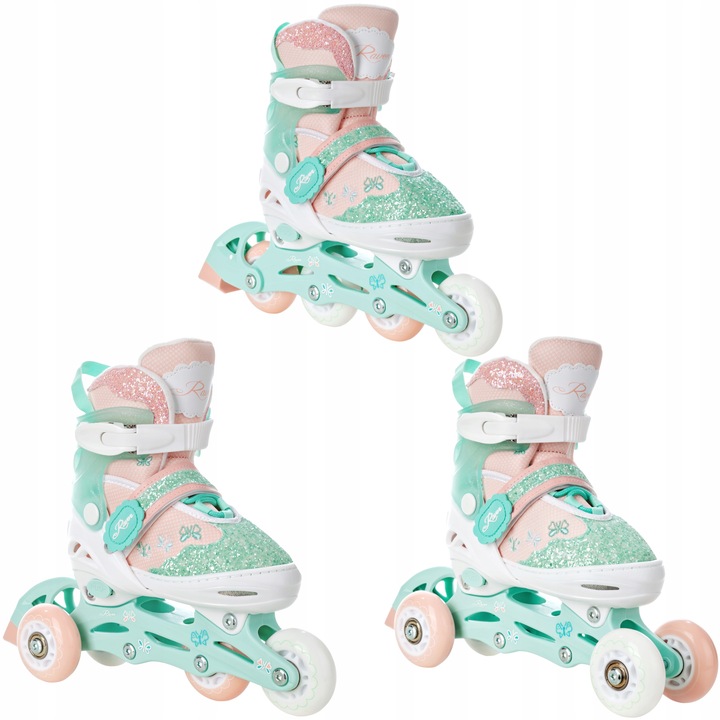 Rolki Wrotki 3w1 Regulowane RAVEN Mireia 30-33 Kółka LED