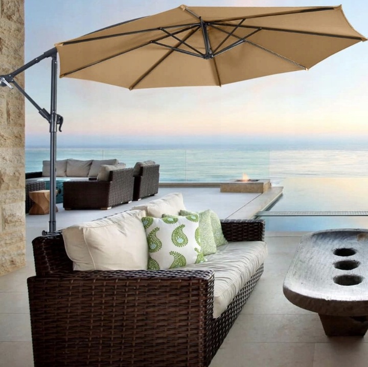 Poszycie wymienne materiał parasola ogrodowego 8 ramion 300cm - khaki