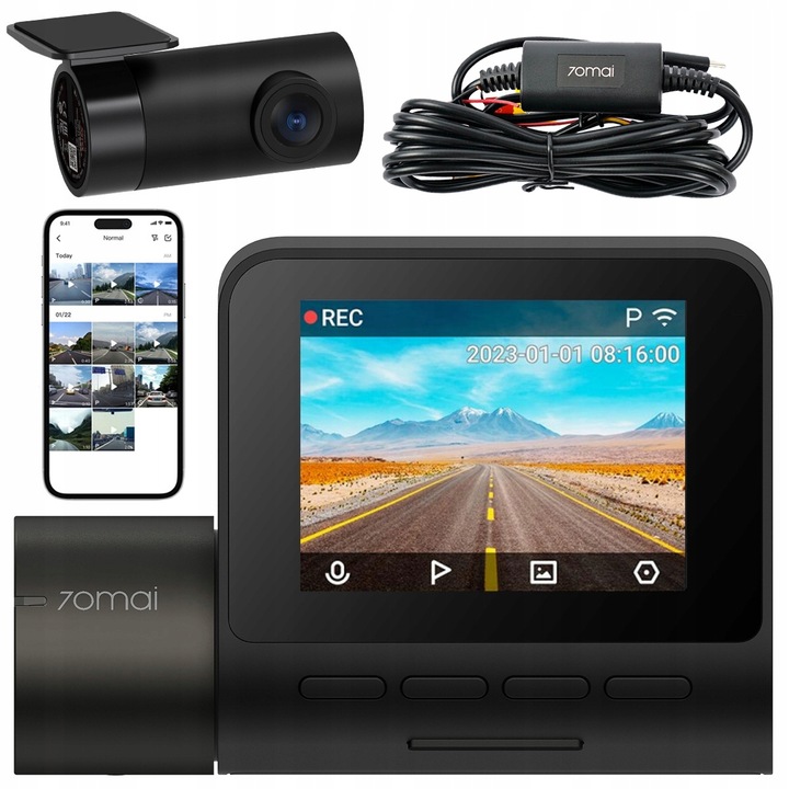 70mai Wideorejestrator samochodowy rejestrator jazdy A200 + cofania + UP03