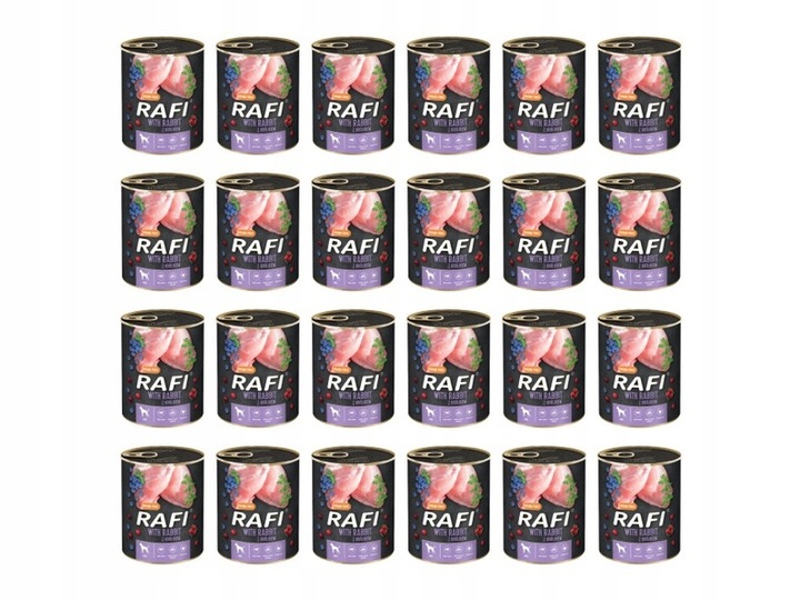 Zestaw karmy dla psa RAFI Królik 24x800 g