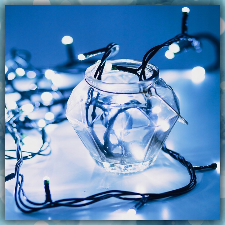 LAMPKI CHOINKOWE BIAŁY ZIMNY 1000LED 8 TRYB ZEW/WEW 63 METRY NA CHOINKĘ