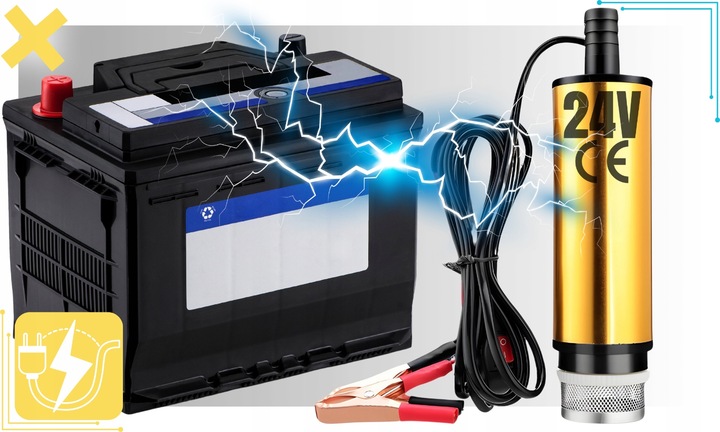 DUŻA POMPKA POMPA DO SPUSZCZANIA PALIWA ROPY OLEJU WODY ELEKTRYCZNA 24V
