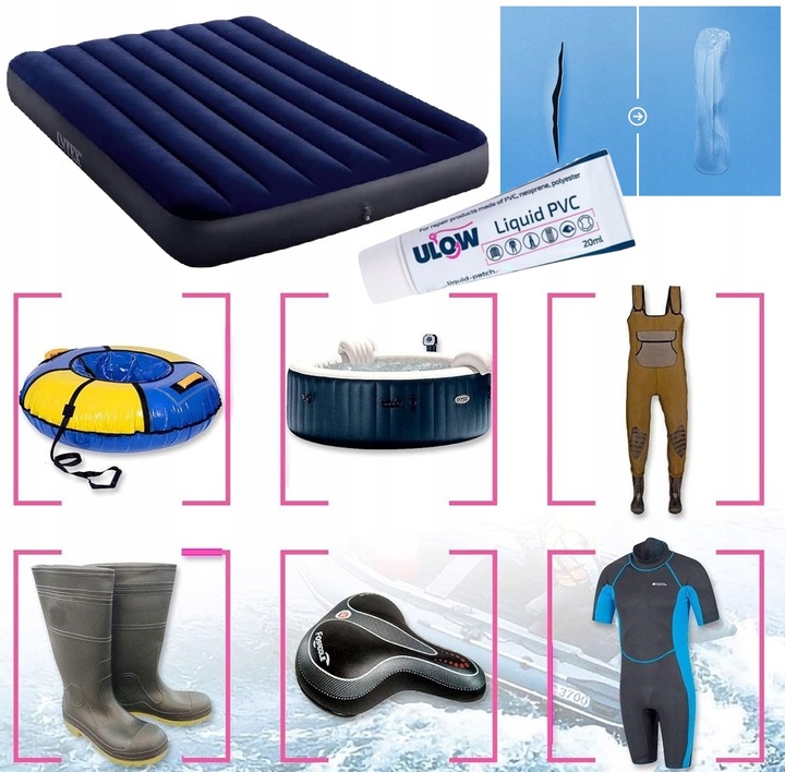 Łatka w Płynie do Basenu Materaca Pontonu Plandeki Klej PVC Bezbarwny WELUR