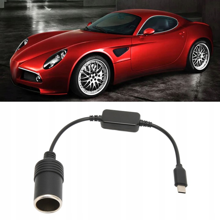 ADAPTER ZAPALNICZKI SAMOCHODOWEJ 5V USB C DO 12V