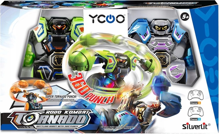 WALCZĄCE ROBOTY ROBO KOMBAT TORNADO 2-pak SilverLIT 2 TRYBY ŚWIATŁO TYP A