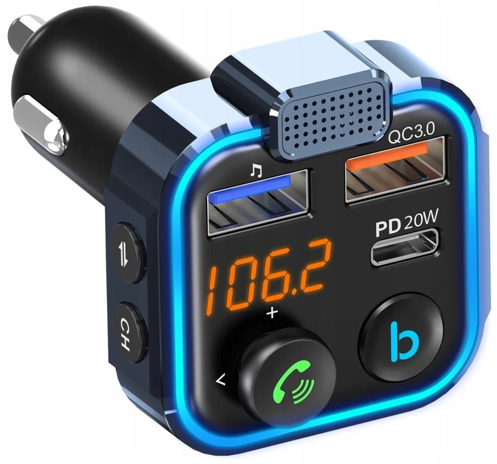 TRANSMITER BLUETOOTH FM MP3 ŁADOWARKA ODTWARZACZ TRANSMITER BT AUDIO
