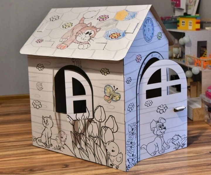 Domek Do Kolorowania Malowania Kolorowanka XXL Duży 99x68x78