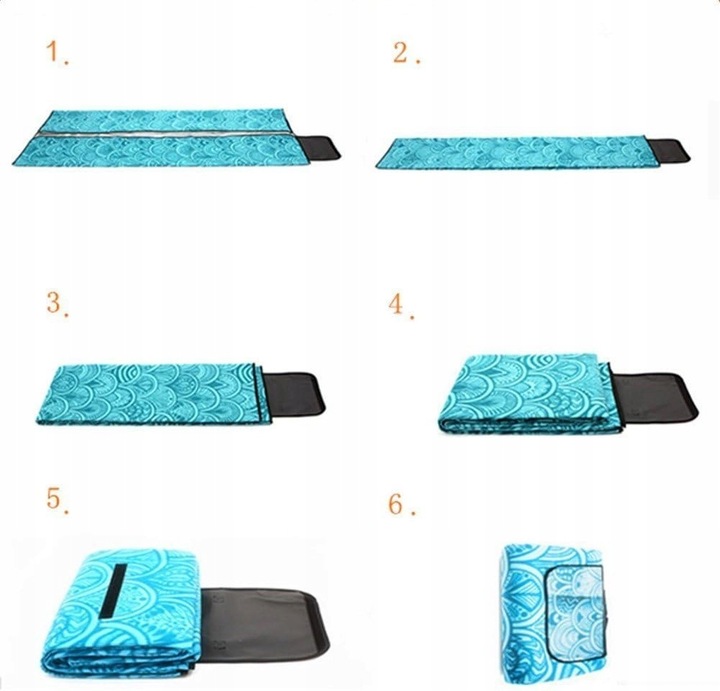 Koc Piknikowy z Uchwytem Izolacja Folia Termiczna Plażowy Mata 200x200cm