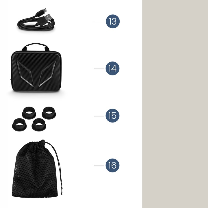 PISTOLET DO MASAŻU MASAŻER DO PLECÓW 12KOŃCÓWEK + WALIZKA + WOREK PREZENT