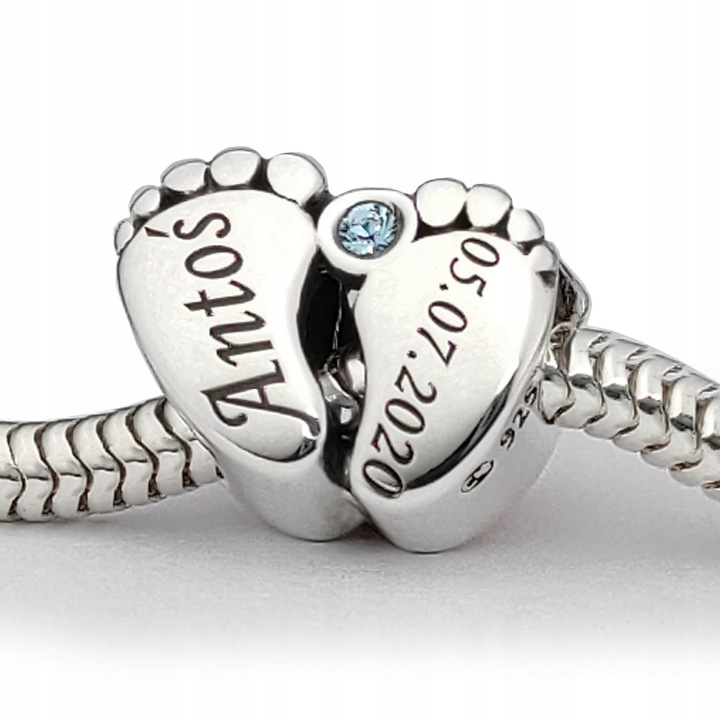 CHARMS srebro 925 koralik do bransoletek +GRAWER DANYCH prezent dla mamy