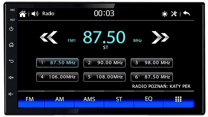 RADIO 2 DIN RDS BLUETOOTH ANDROID AUTO CARPLAY USB 7 CALI 4X50W