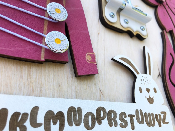 Tablica Manipulacyjna Sensoryczna Montessori + GRATIS Imię