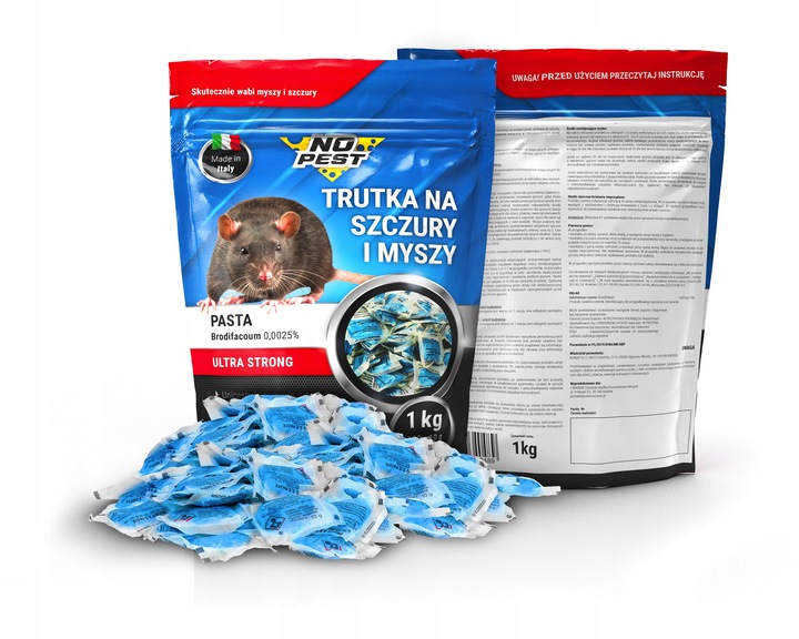 TRUTKA NA MYSZY SZCZURY I INNE GRYZONIE 5KG ŚRODEK PASTA NIEBIESKA NO PEST