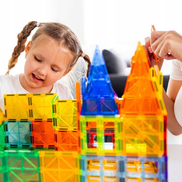 Klocki konstrukcyjne EDUKACYJNE 3D kulki rurki dla dzieci 108el MAGNETYCZNE