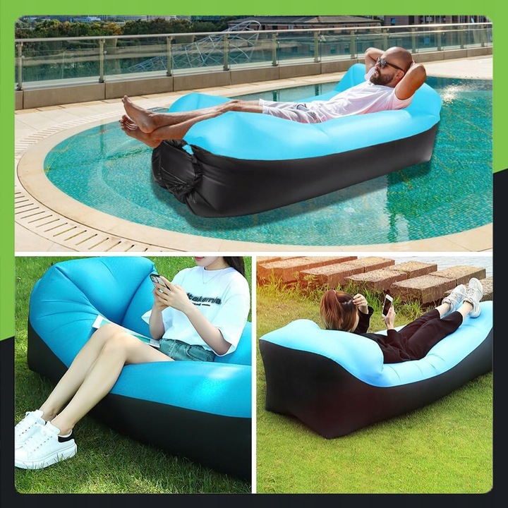 LAZY BAG Air Sofa DMUCHANA Leżak Materac Fotel Materiał Ripstop ZAGŁÓWEK