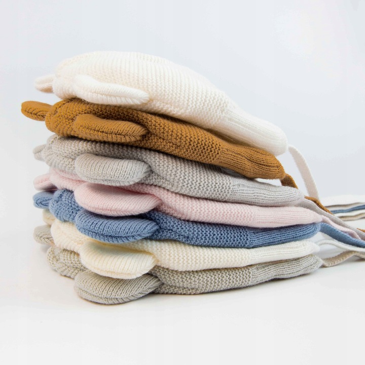 Czapka CZAPECZKA NIEMOWLĘCA dla niemowlaka Z USZAMI wiosna jesień 38-40