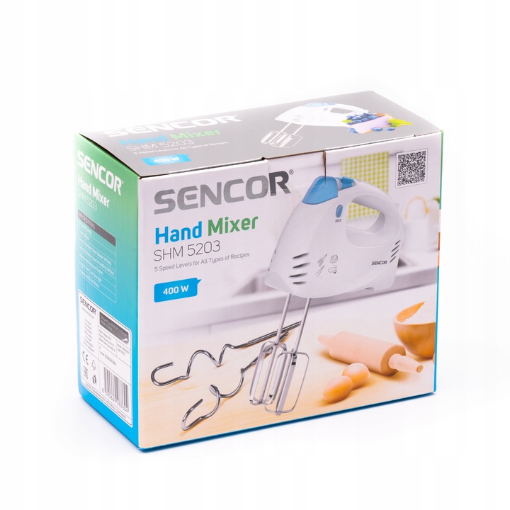 Lekki mikser ręczny blender CICHY 400W TURBO 5 pręd Sencor SHM 5203-EUE3