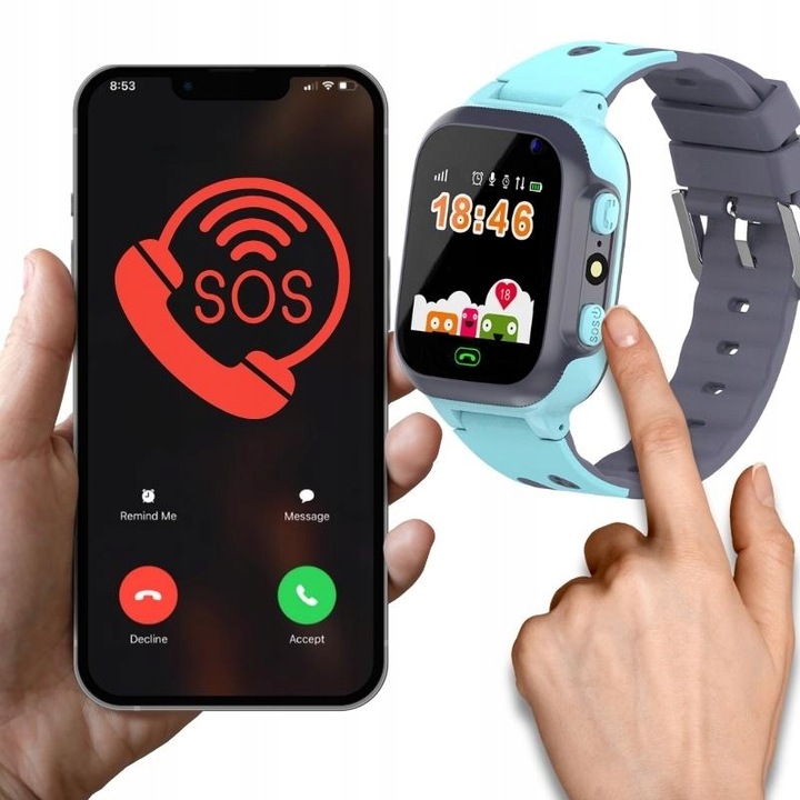 B SMARTWATCH DLA DZIECI ZEGAREK LOKALIZATOR SOS GPS APARAT SIM GRY +GRATIS