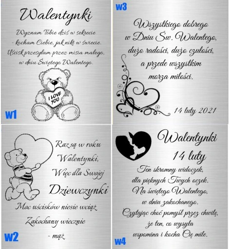 Srebrne Kolczyki 925 Wiszące Serca z Różą Grawer