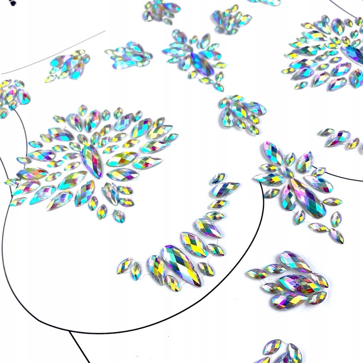 KRYSZTAŁKI Naklejki Cyrkonie BIŻUTERIA na DEKOLT