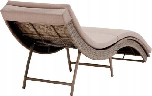 Leżak Ogrodowy Składany RATTANOWY z Poduszką