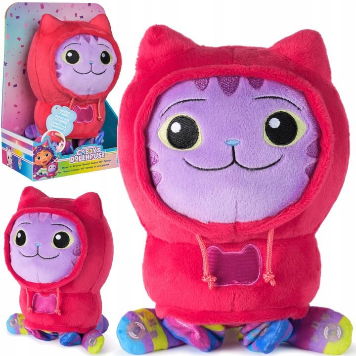 KOCI DOMEK GABI MASKOTKA DJ KOCIMIĘTKA RUCHOMY PLUSZAK DJ CATNIP 25 CM