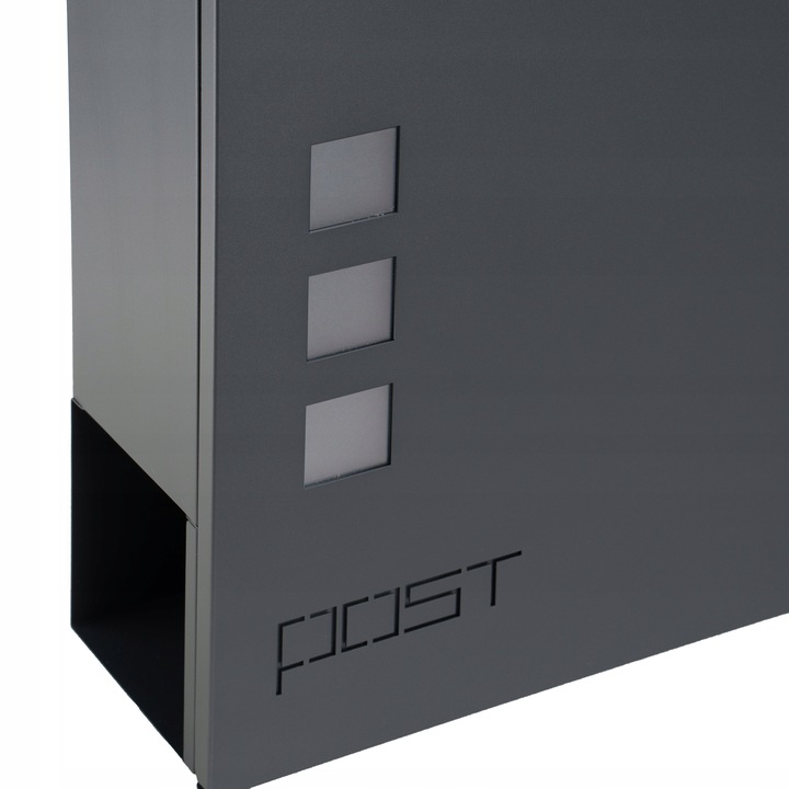 Skrzynka Pocztowa Na Listy Z Nazwą Ulicy Numerem Domu Napisem Antracyt