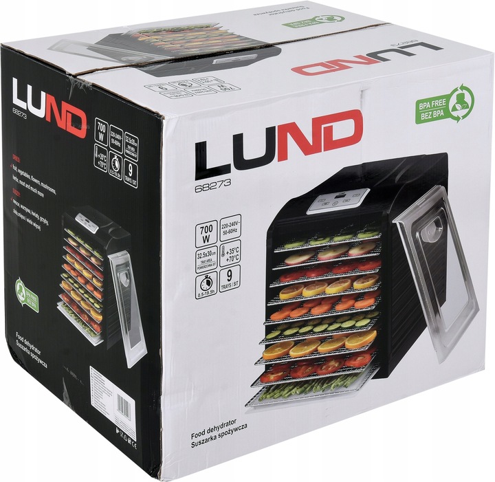 WYDAJNA SUSZARKA DO GRZYBÓW, OWOCÓW, ZIÓŁ DEHYDRATOR 9 SIT LUND
