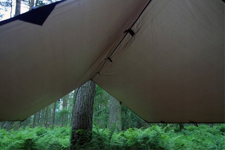 Szkocki Tarp, płachta DD Hammocks 3x3 coyote brown