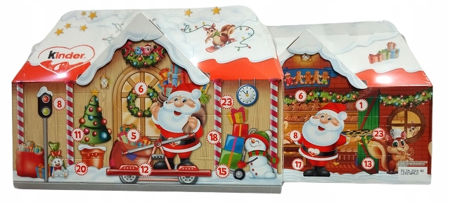 KINDER KALENDARZ ADWENTOWY DOMEK ZE SŁODYCZAMI CZEKOLADKI MIKOŁAJ cukierki