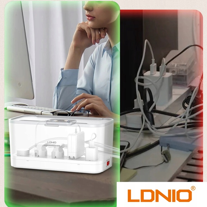 Ładowarka Listwa Zasilacz Organizer Kabli USB QI