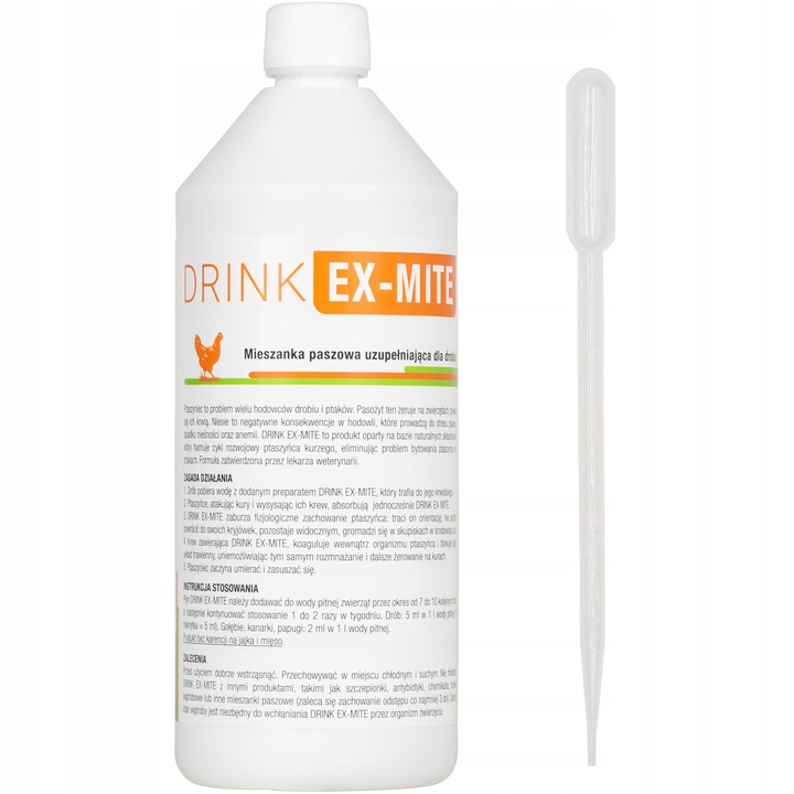 Zestaw na ptaszyńca kurzego do wody pitnej DRINK EX-MITE 250ml + pipeta