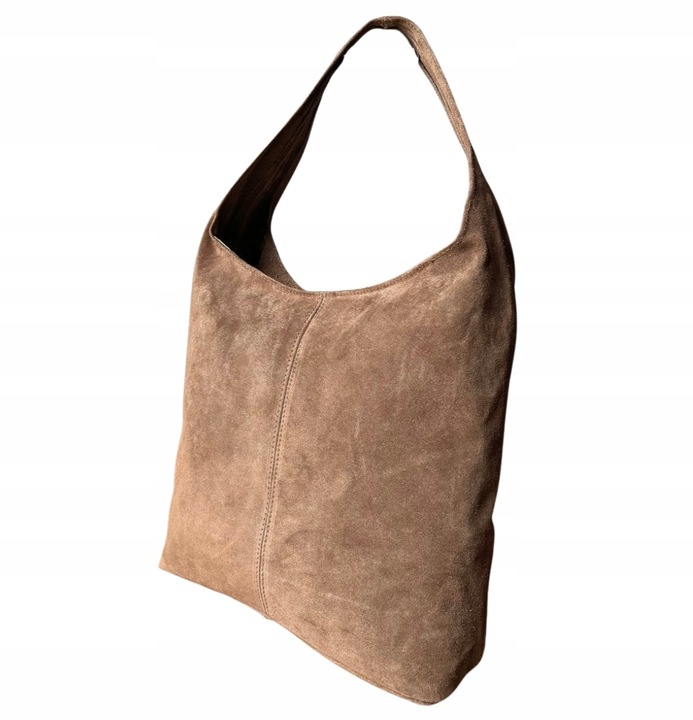 TAUPE ZAMSZOWA TOREBKA WOREK CAPPUCCINO ZAMSZ NATURALNY WOREK NA ZAMEK