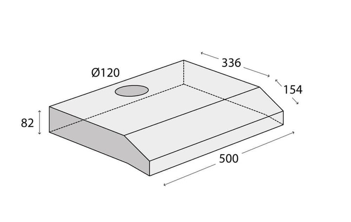 Okap podszafkowy 50cm Concept OPP1250wh Ultra SLIM