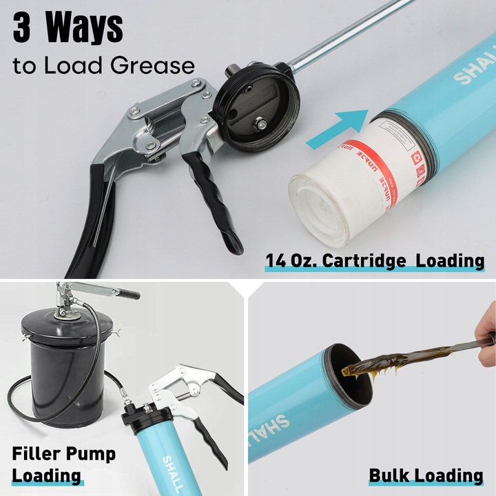 SHALL Pistolet smarowy, chwyt pistoletowy Heavy Duty 7000 PSI