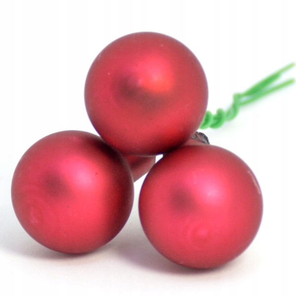 Bombki szklane drucik czerwień świąteczna 2cm/ 144