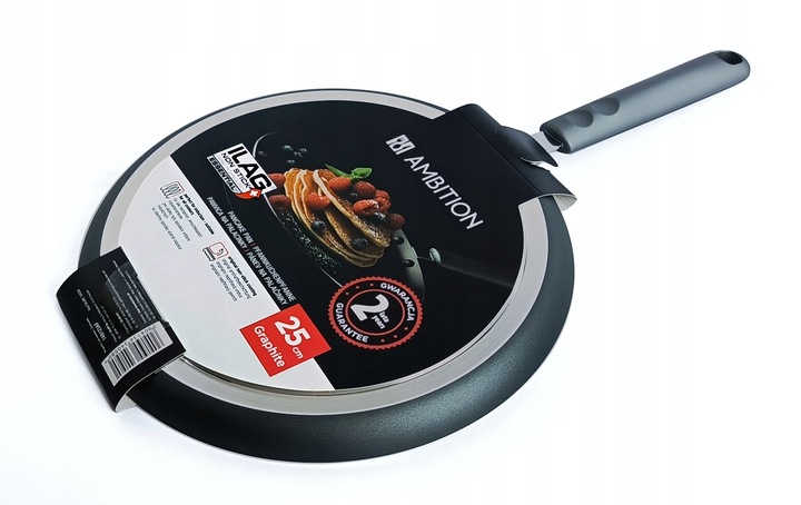 PATELNIA DO NALEŚNIKÓW AMBITION GRAPHITE 25CM INDUKCJA POWŁOKA ILAG BASIC