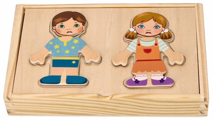 Drewniane klocki magnetyczne dla dzieci Ubieranka Adamtoys sklep zabawki