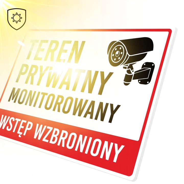 Tabliczka Teren Prywatny Monitorowany Wstęp Wzbroniony PCV 20x30 - 3 sztuki