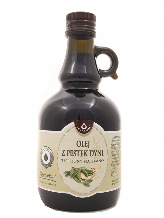 Oleofarm Oleje Świata Olej z pestek dyni, tłoczony na zimno, 500 ml