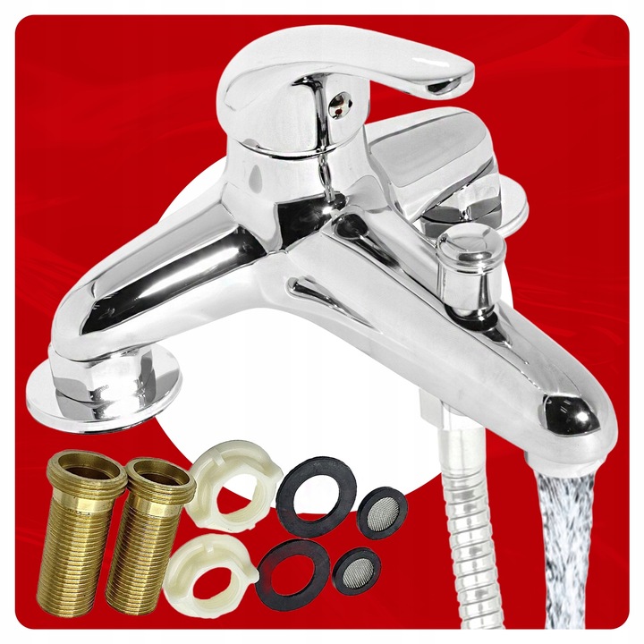 BATERIA WANNOWA STOJĄCA 2-OTWOROWA 145MM MOSIĄDZ RETRO KLASYCZNA NAWANNOWA