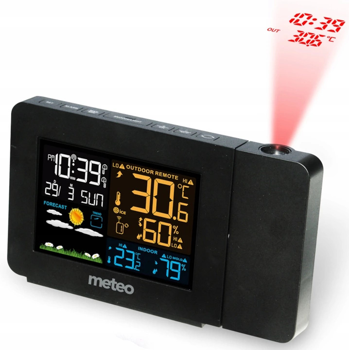 STACJA POGODOWA METEO SP79 Z Projektorem