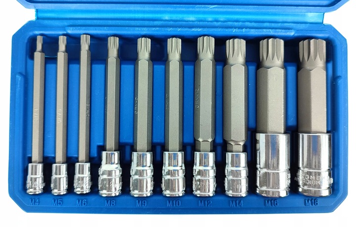 ZESTAW NASADEK KOŃCÓWKI BITY SPLINE M4-M18 DŁUGIE