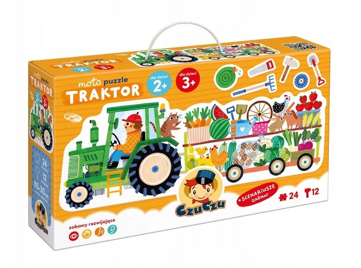 CzuCzu Moto Puzzle Traktor 24 el. + obrazki dla dzieci 2+3+