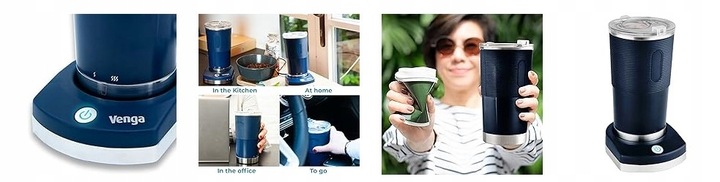 KUBEK TERMICZNY ZE WSKAŹNIKIEM TEMPERATURY 380ml PODRÓŻNY DO AUTA PODGRZEWA