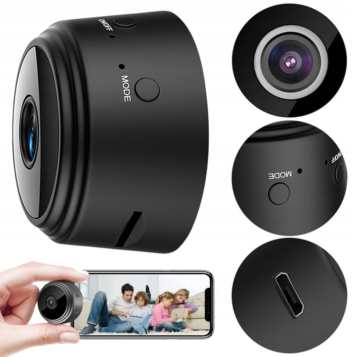MINI KAMERA WIFI SZPIEGOWSKA IP SMART FULL HD MONITORING BEZPRZEWODOWA A9