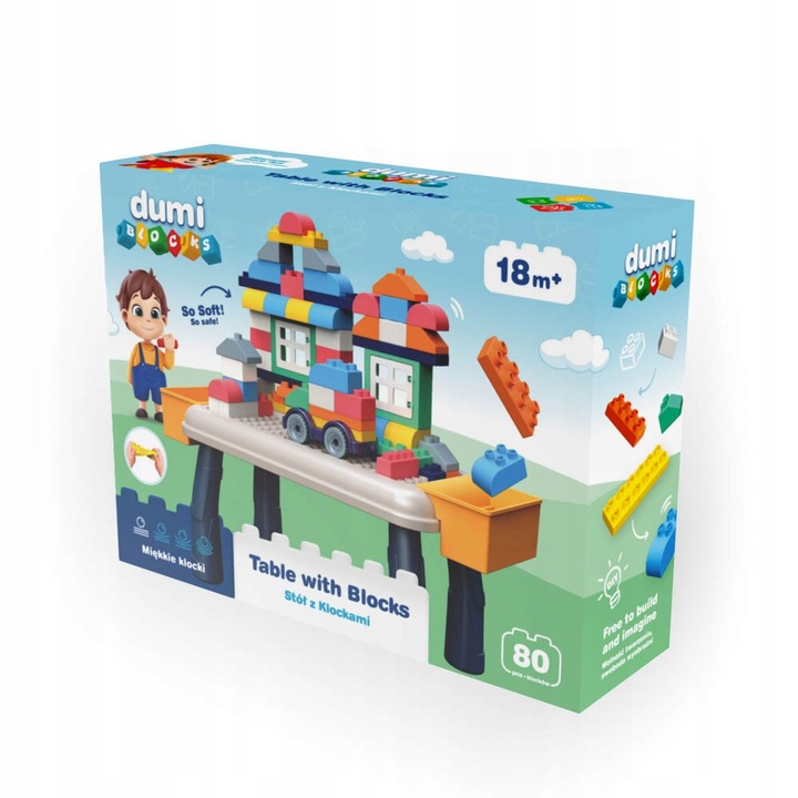 Dumel DUŻE KLOCKI GUMOWE MIĘKKIE PREZENT DLA ROCZNEGO DZIECKA na mikołaja